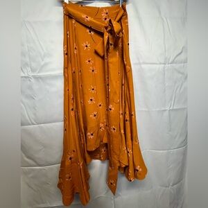 Faithfull The Brand Kamares Botany Skirt 4 Floral Fall Print Mustard Flowy midi